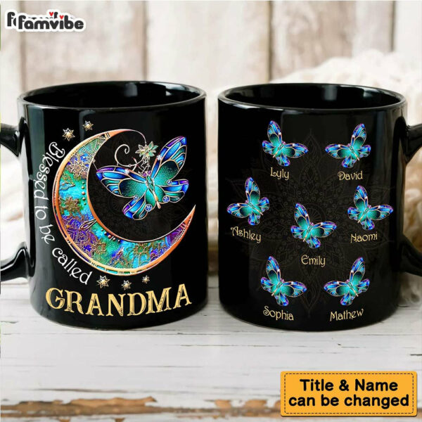 Personalized Gift For Grandma Moon Butterfly Mug