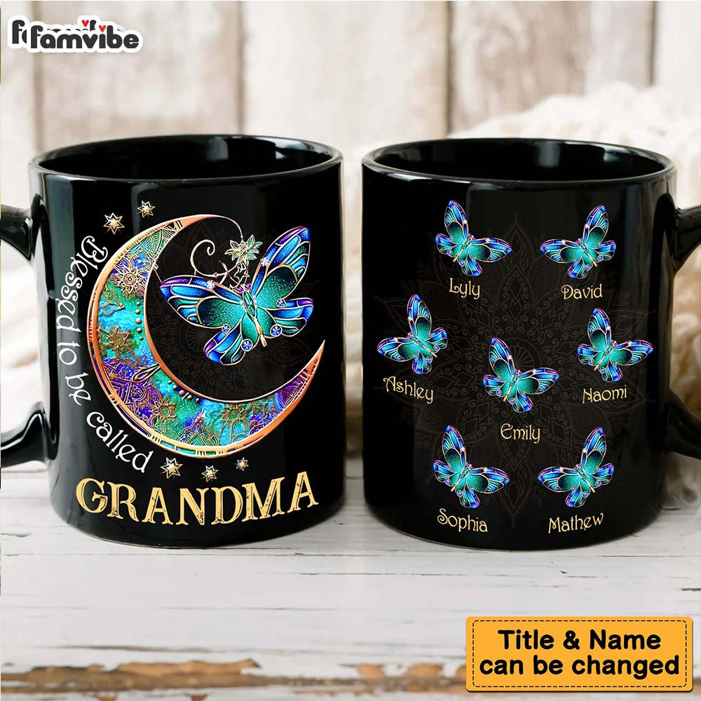 Personalized Gift For Grandma Moon Butterfly Mug Personalized Gift For Grandma Moon Butterfly Mug