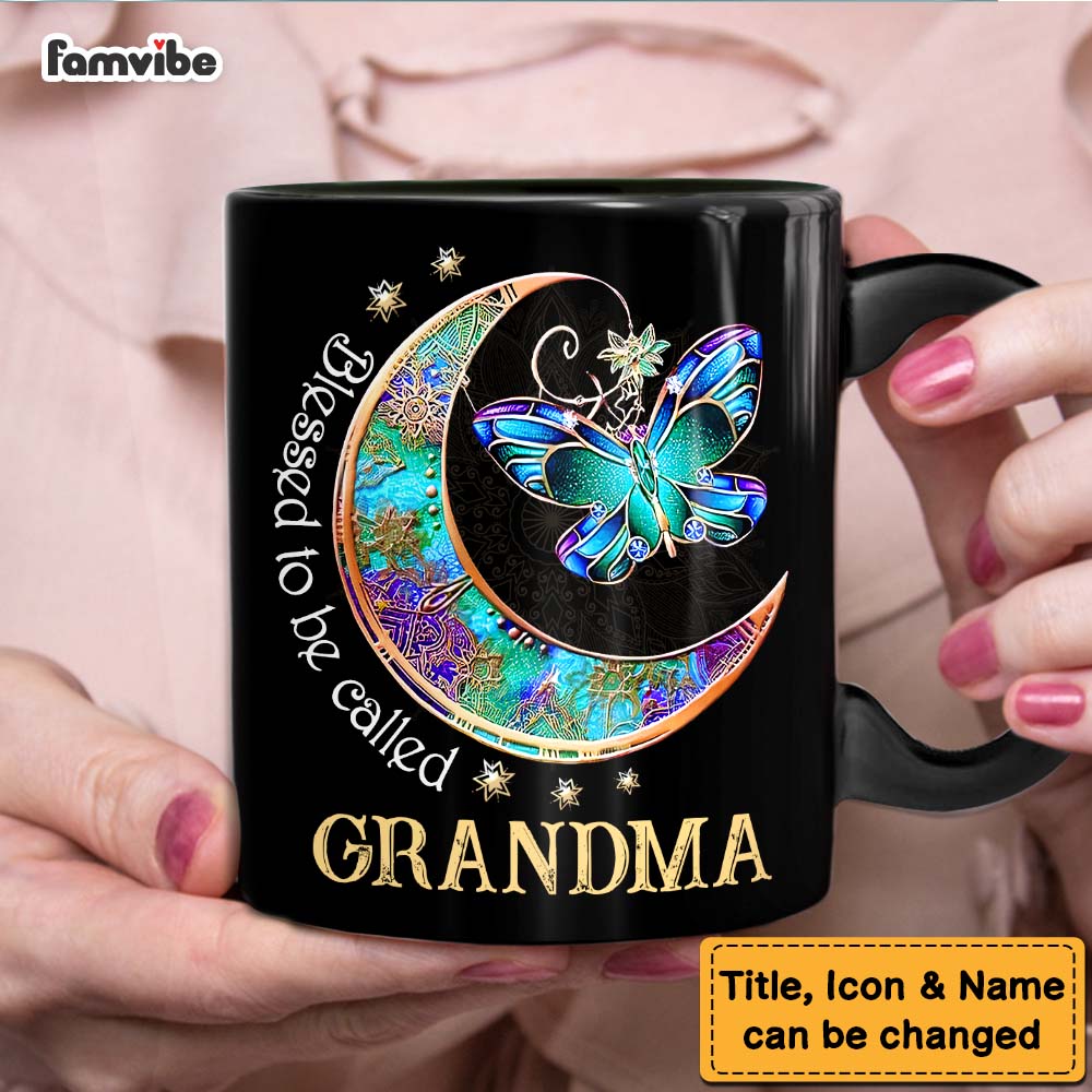 Personalized Gift For Grandma Moon Butterfly Mug Personalized Gift For Grandma Moon Butterfly Mug