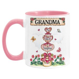 Personalized Gift For Grandma Nana Heart Pot Mug
