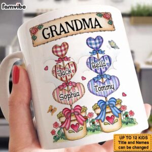 Personalized Gift For Grandma Nana Heart Pot Mug