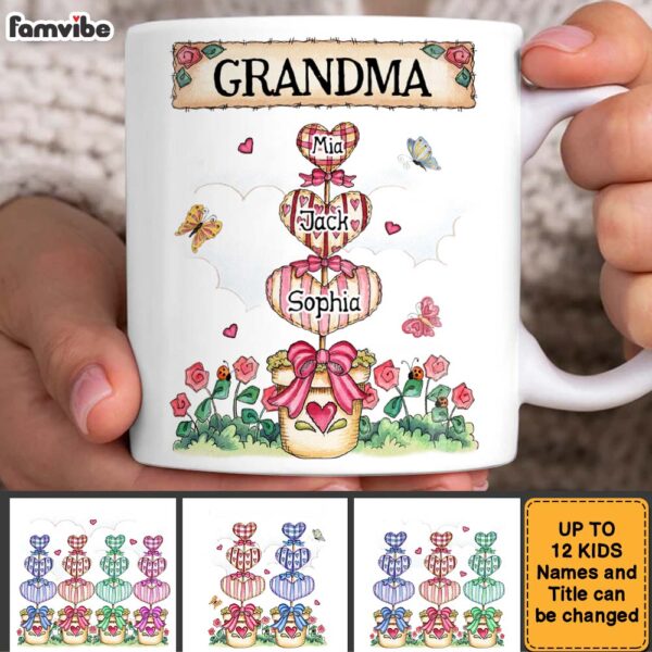 Personalized Gift For Grandma Nana Heart Pot Mug