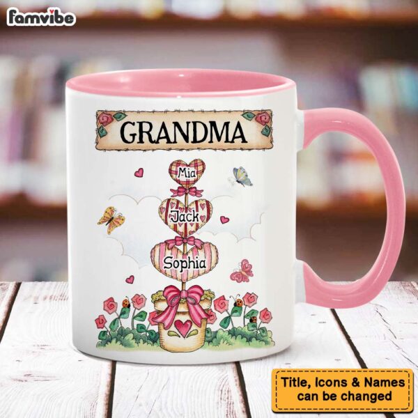 Personalized Gift For Grandma Nana Heart Pot Mug