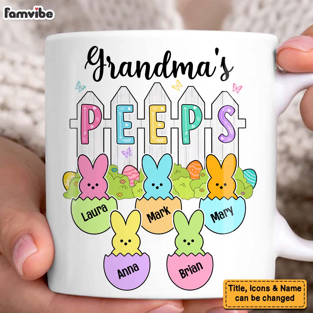 Personalized Gift For Grandma Peeps Easter Mug Personalized Gift For Grandma Peeps Easter Mug