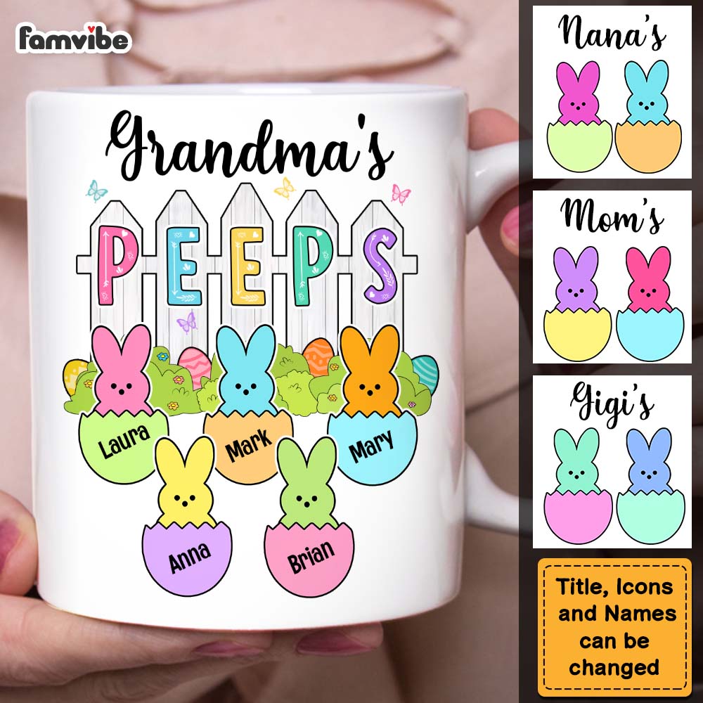Personalized Gift For Grandma Peeps Easter Mug Personalized Gift For Grandma Peeps Easter Mug