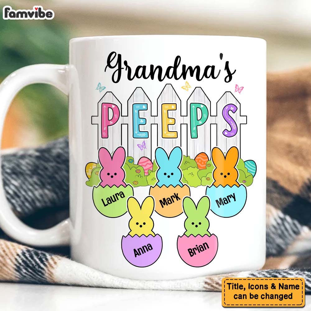 Personalized Gift For Grandma Peeps Easter Mug Personalized Gift For Grandma Peeps Easter Mug