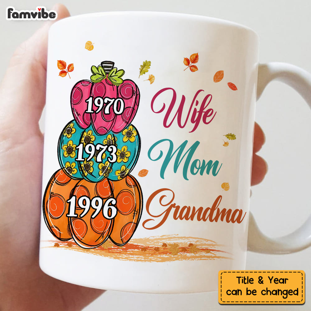 Personalized Gift For Grandma Pumpkins Mug Personalized Gift For Grandma Pumpkins Mug