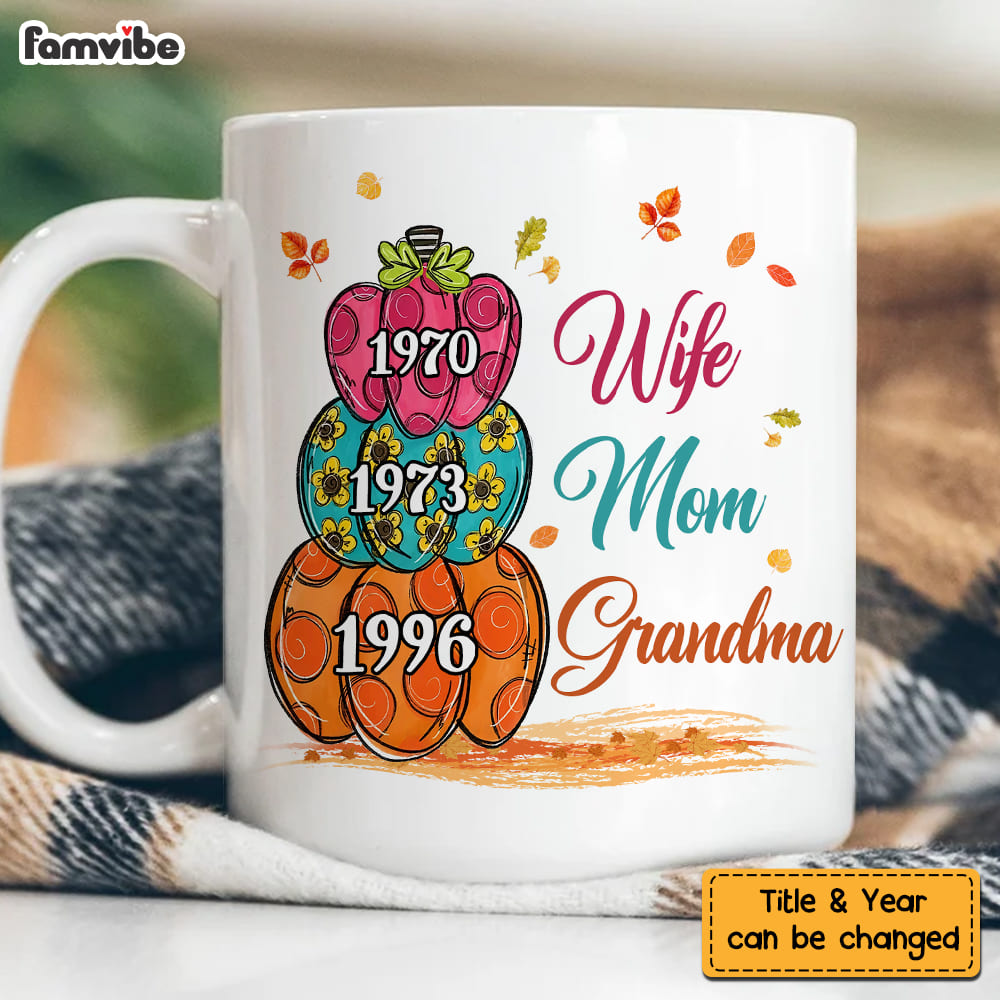 Personalized Gift For Grandma Pumpkins Mug Personalized Gift For Grandma Pumpkins Mug