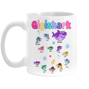 Personalized Gift For Grandma Shark Colorful Sugar Crush Mug