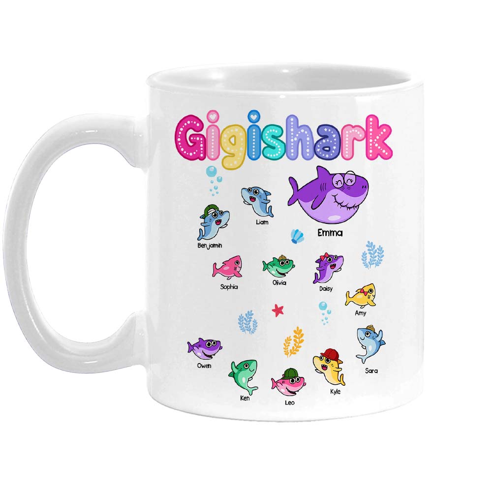 Personalized Gift For Grandma Shark Colorful Sugar Crush Mug Personalized Gift For Grandma Shark Colorful Sugar Crush Mug