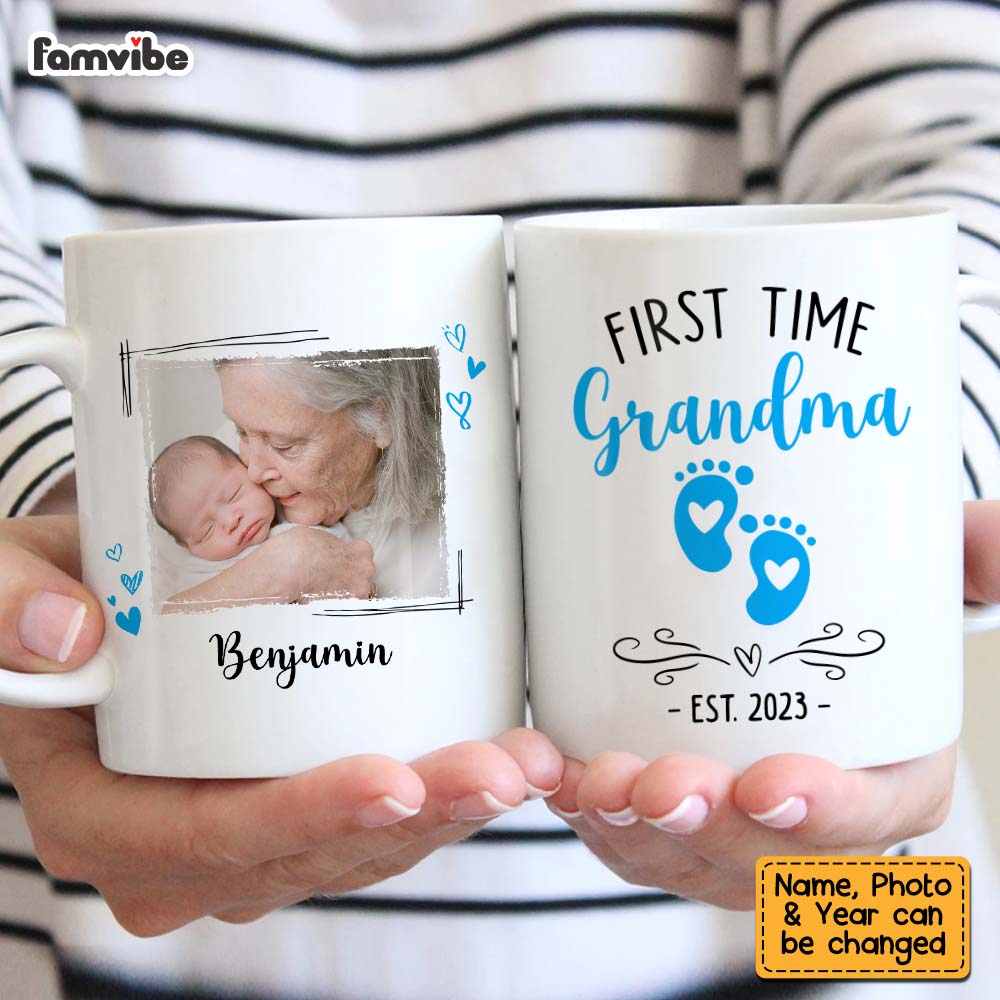 Personalized Gift For Grandma Upload Photo First Time Grandma Personalized Gift For Grandma Upload Photo First Time Grandma
