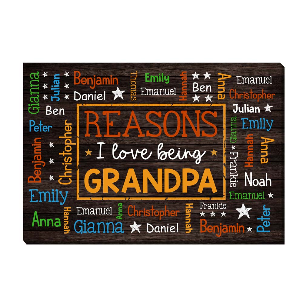 Personalized Gift For Grandpa Word Art Canvas Personalized Gift For Grandpa Word Art Canvas
