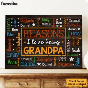 Personalized Gift For Grandpa Word Art Canvas