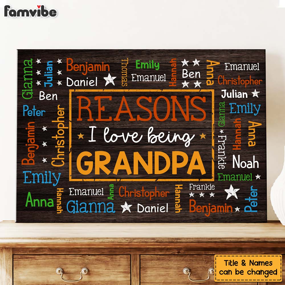 Personalized Gift For Grandpa Word Art Canvas Personalized Gift For Grandpa Word Art Canvas