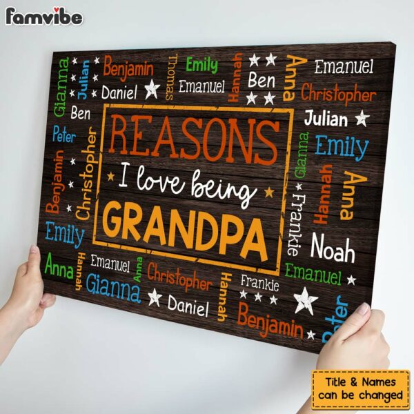 Personalized Gift For Grandpa Word Art Canvas