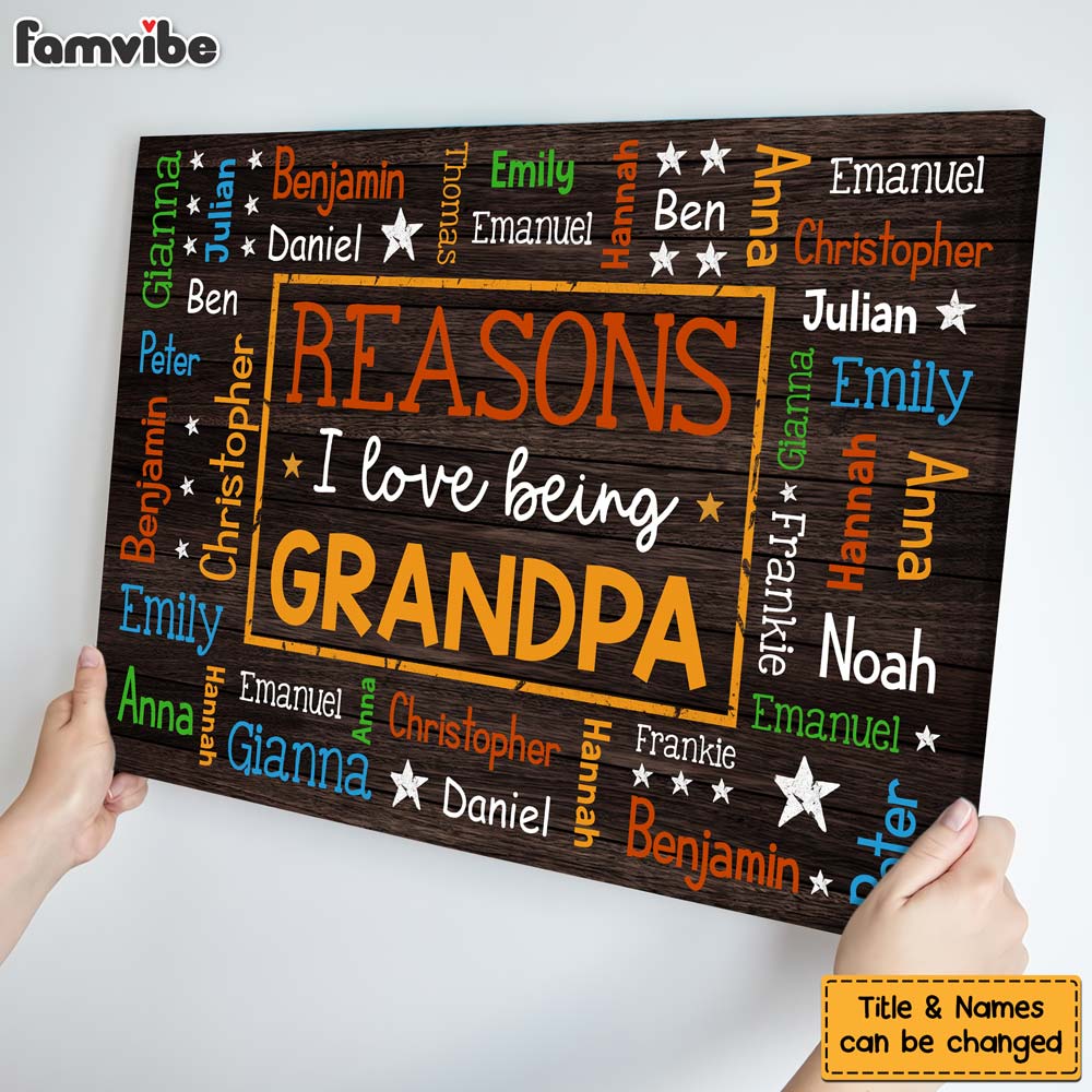 Personalized Gift For Grandpa Word Art Canvas Personalized Gift For Grandpa Word Art Canvas
