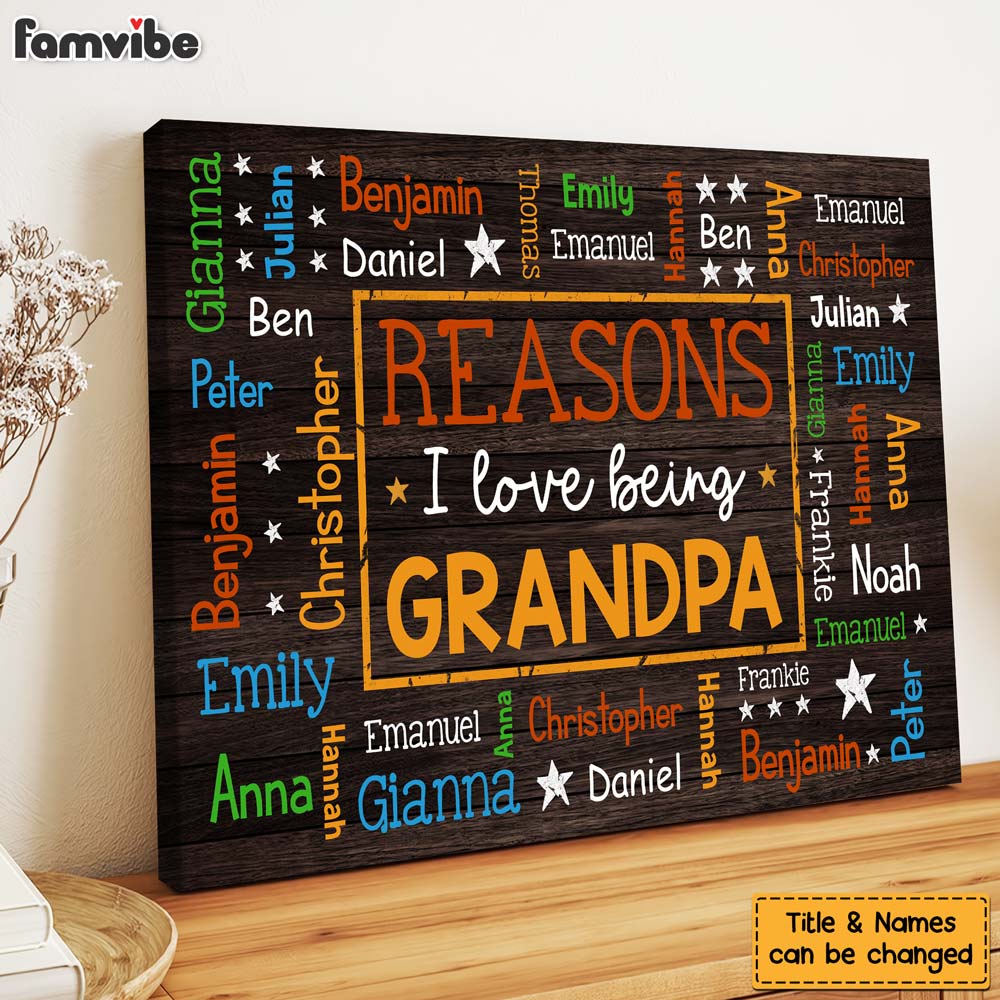 Personalized Gift For Grandpa Word Art Canvas Personalized Gift For Grandpa Word Art Canvas