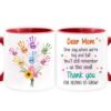 Personalized Gift For Mom Flower Handprint Mug