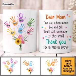 Personalized Gift For Mom Flower Handprint Mug 4