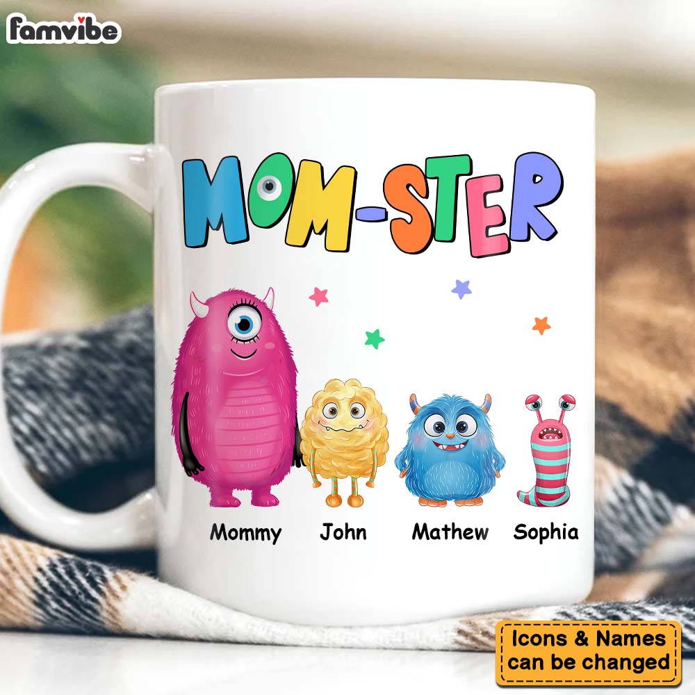 Personalized Gift For Mom Mom-ster Mug Personalized Gift For Mom Mom-ster Mug