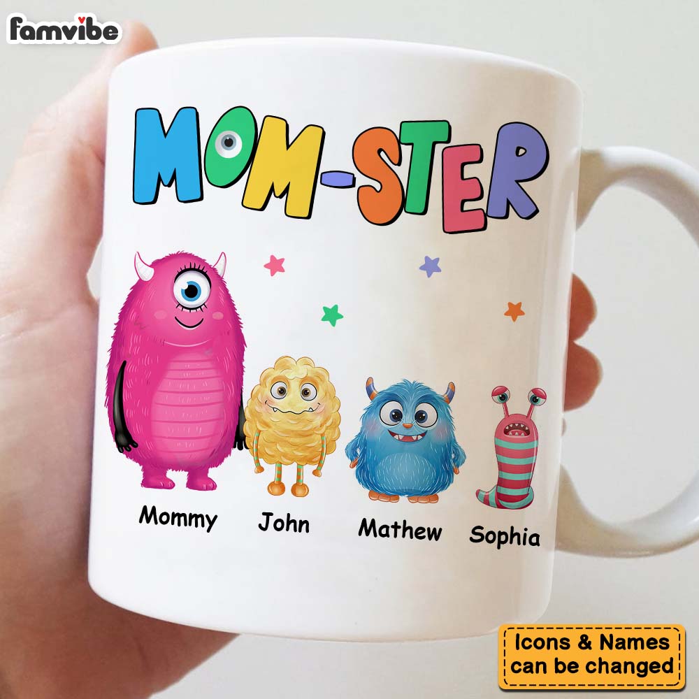 Personalized Gift For Mom Mom-ster Mug Personalized Gift For Mom Mom-ster Mug