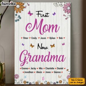 Personalized Gift For Nana First Mom Now Grandma Canvas