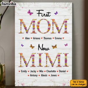 Personalized Gift For Nana First Mom Now Grandma Flower Pattern Canvas