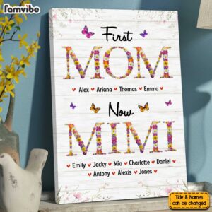 Personalized Gift For Nana First Mom Now Grandma Flower Pattern Canvas 3 1