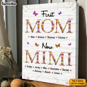 Personalized Gift For Nana First Mom Now Grandma Flower Pattern Canvas 4 1