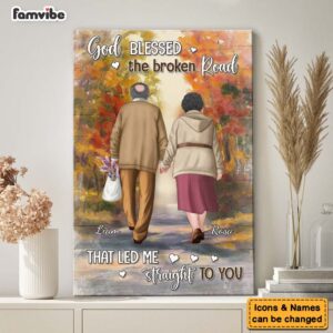Personalized Gift For Old Couple God Blessed The Broken Road Canvas