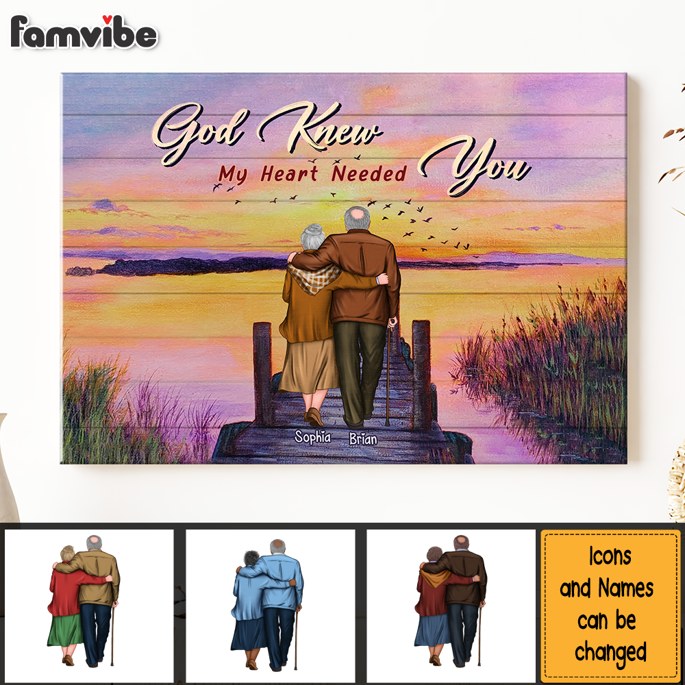 Personalized Gift For Old Couple God Knew My Heart Need You Canvas Personalized Gift For Old Couple God Knew My Heart Need You Canvas