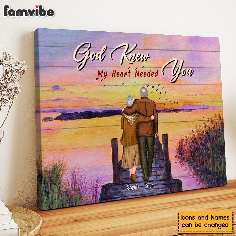 Personalized Gift For Old Couple God Knew My Heart Need You Canvas Personalized Gift For Old Couple God Knew My Heart Need You Canvas