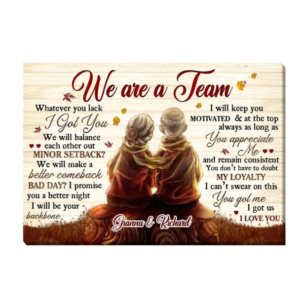Personalized Gift For Old Couple We Are Team Canvas