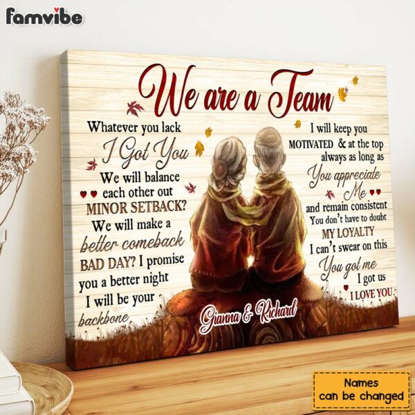Personalized Gift For Old Couple We Are Team Canvas