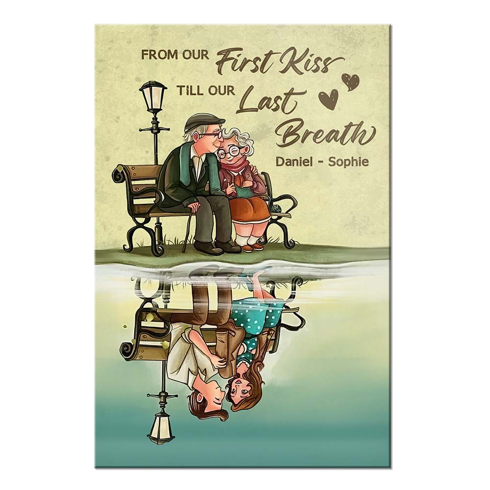 Personalized Gift For Senior Couple From Our First Kiss Till Our Final Breath Canvas Personalized Gift For Senior Couple From Our First Kiss Till Our Final Breath Canvas