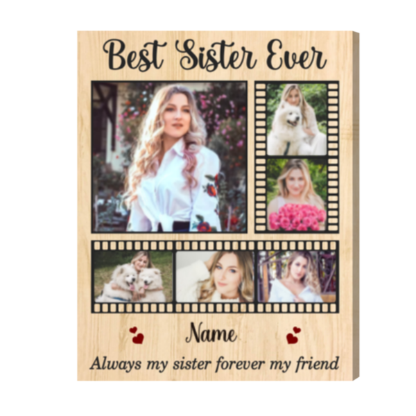 Personalized Gift For Sister, Christmas Gift For Sister, Best Sister Ever Canvas