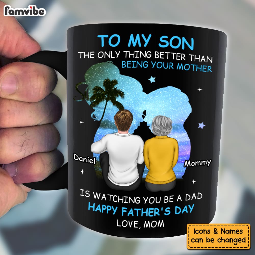 Personalized Gift For Son Happy Father's Day Mug Personalized Gift For Son Happy Father's Day Mug