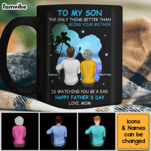 Personalized Gift For Son Happy Fathers Day Mug 3