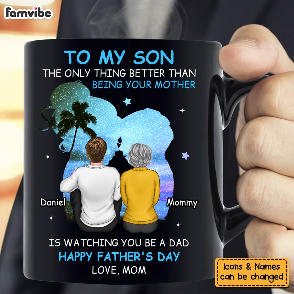 Personalized Gift For Son Happy Father's Day Mug Personalized Gift For Son Happy Father's Day Mug