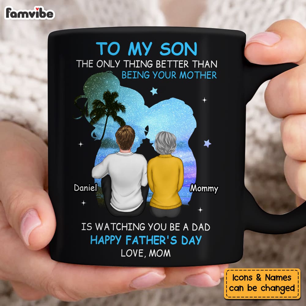 Personalized Gift For Son Happy Father's Day Mug Personalized Gift For Son Happy Father's Day Mug