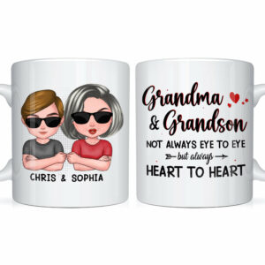 Personalized Gift Grandma And Grandson Always Heart To Heart Mug