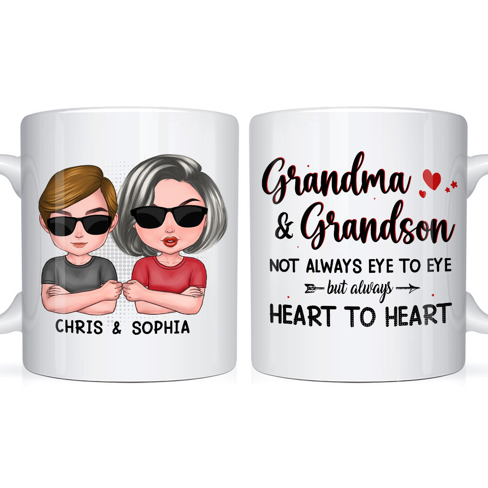 Personalized Gift Grandma And Grandson Always Heart To Heart Mug Personalized Gift Grandma And Grandson Always Heart To Heart Mug