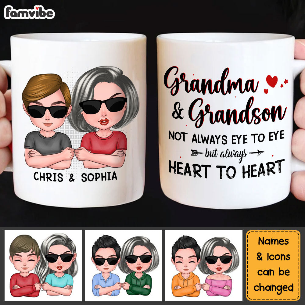Personalized Gift Grandma And Grandson Always Heart To Heart Mug Personalized Gift Grandma And Grandson Always Heart To Heart Mug