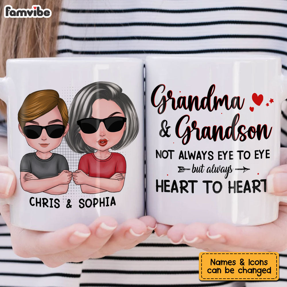 Personalized Gift Grandma And Grandson Always Heart To Heart Mug Personalized Gift Grandma And Grandson Always Heart To Heart Mug