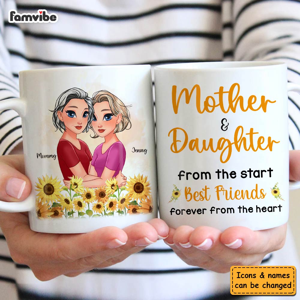 Personalized Gift Mother & Daughter From The Start Friends From The Heart Mug Personalized Gift Mother & Daughter From The Start Friends From The Heart Mug