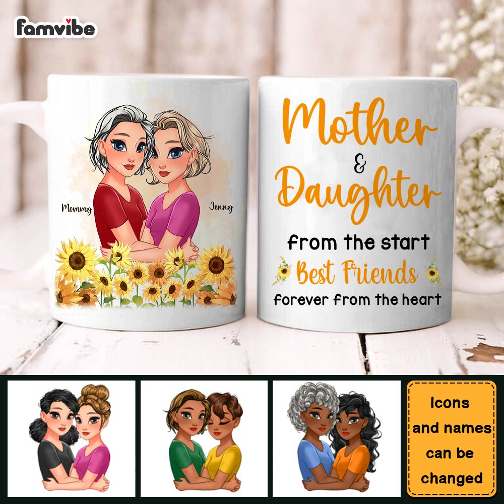 Personalized Gift Mother & Daughter From The Start Friends From The Heart Mug Personalized Gift Mother & Daughter From The Start Friends From The Heart Mug