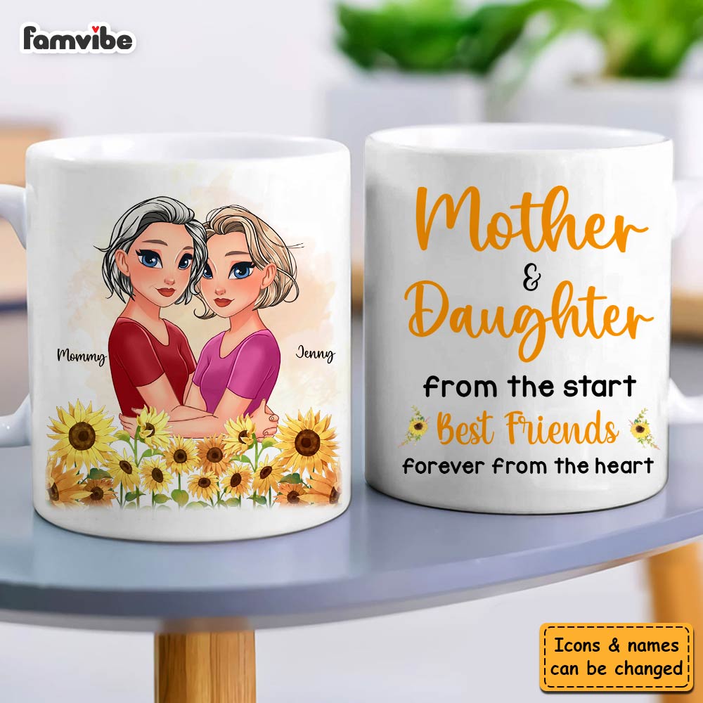 Personalized Gift Mother & Daughter From The Start Friends From The Heart Mug Personalized Gift Mother & Daughter From The Start Friends From The Heart Mug