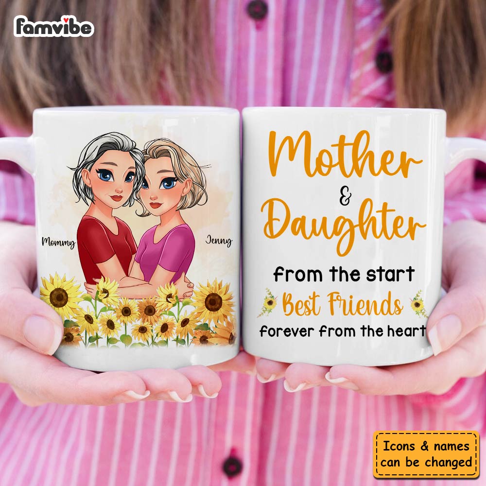 Personalized Gift Mother & Daughter From The Start Friends From The Heart Mug Personalized Gift Mother & Daughter From The Start Friends From The Heart Mug