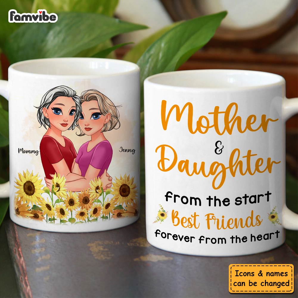 Personalized Gift Mother & Daughter From The Start Friends From The Heart Mug Personalized Gift Mother & Daughter From The Start Friends From The Heart Mug