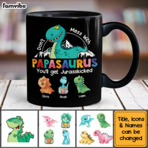 Personalized Gift Papasaurus Mug 4